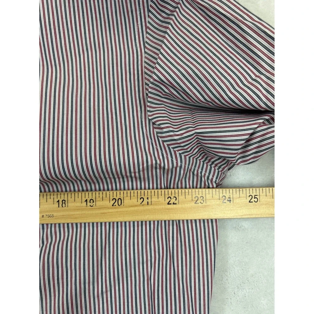 Banana Republic Dress Shirt Mens‎ L Blue Red Stripe Non Iron Classic Fit NWT